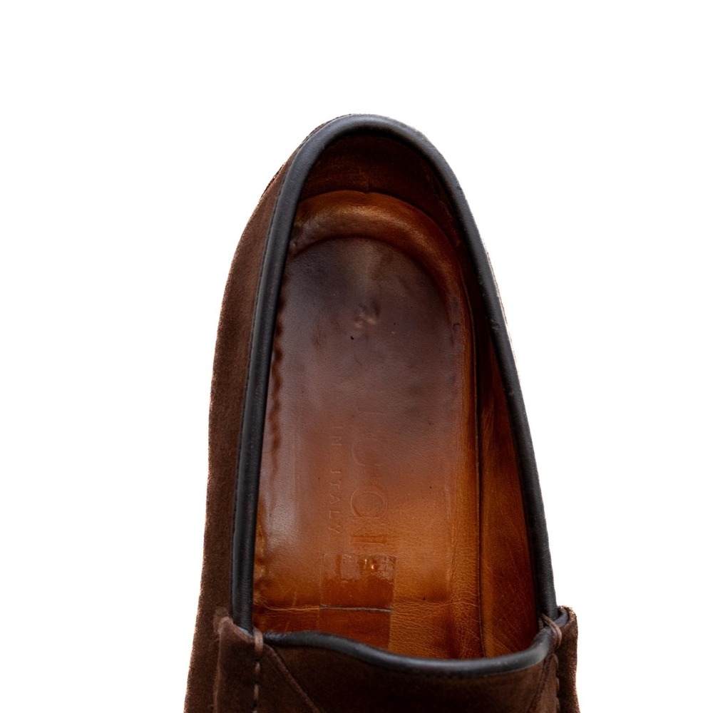 Gucci Men's Horsebit Loafers Brown Suede Slip-On Lug Sole Tom Ford Era -US.8.5 - Picture 9 of 14